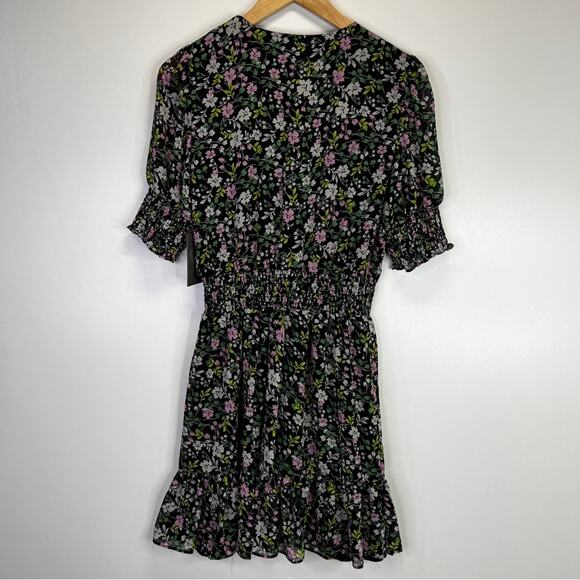 Vince Camuto Floral Smocked dress black - XXS - Picture 8 of 13